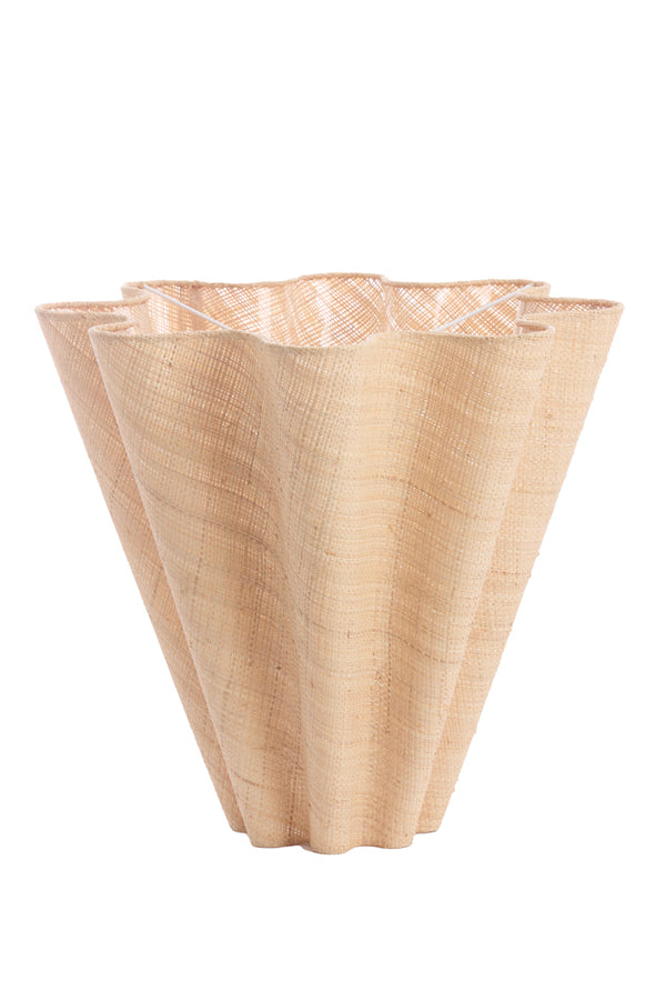 Light & Living Lighting Shade round wave 40-15-36 cm BEZAHA raffia natural House of Isabella UK