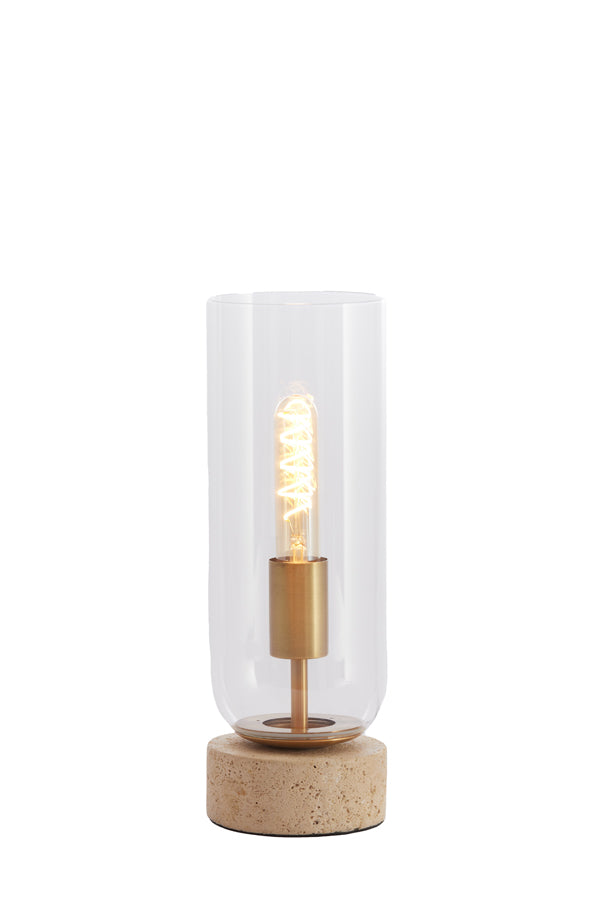 Light & Living Lighting Table lamp 12x35 cm RYLANO glass clear+sand+antique bronze House of Isabella UK
