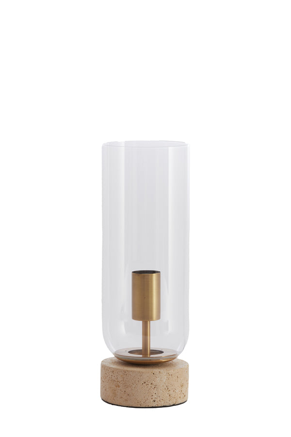 Light & Living Lighting Table lamp 12x35 cm RYLANO glass clear+sand+antique bronze House of Isabella UK