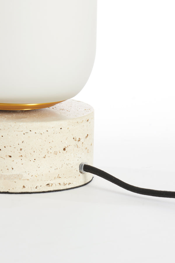 Light & Living Lighting Table lamp 12x35 cm RYLANO glass milky+sand+antique bronze House of Isabella UK