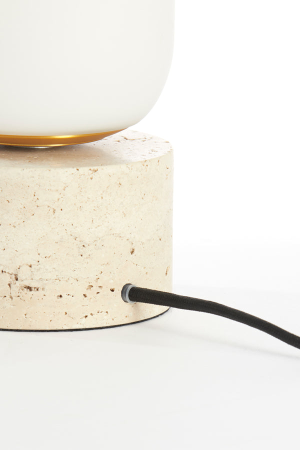 Light & Living Lighting Table lamp 12x47,5 cm RYLANO glass milky+sand+antique bronz House of Isabella UK