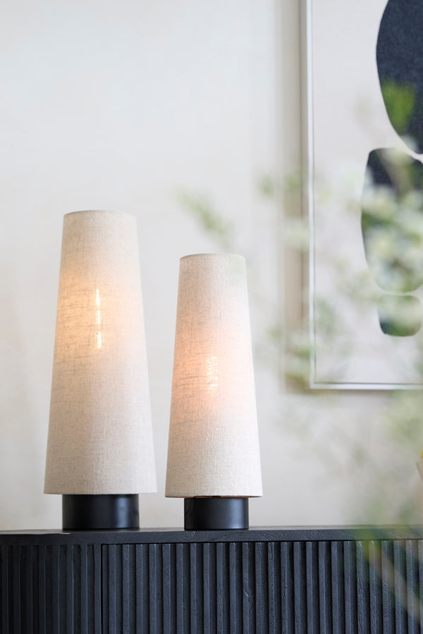 Light & Living Lighting Table lamp 15x42 cm HOWIE matt black+natural House of Isabella UK