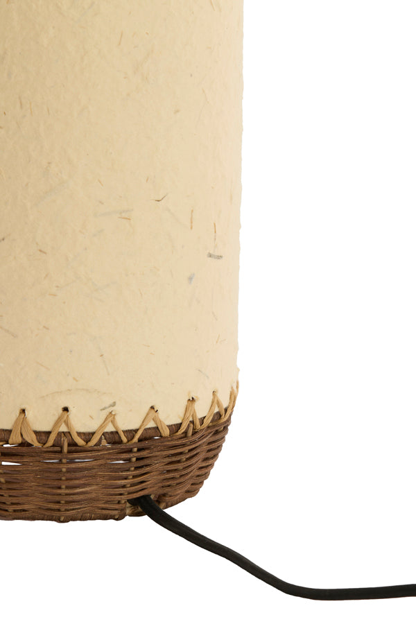 Light & Living Lighting Table lamp 15x49 cm TIO paper beige+rattan dark brown House of Isabella UK