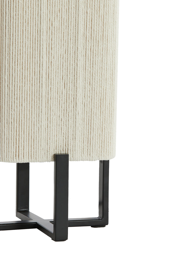 Light & Living Lighting Table lamp 16,5x16,5x39 cm WYN matt black+rope cream House of Isabella UK