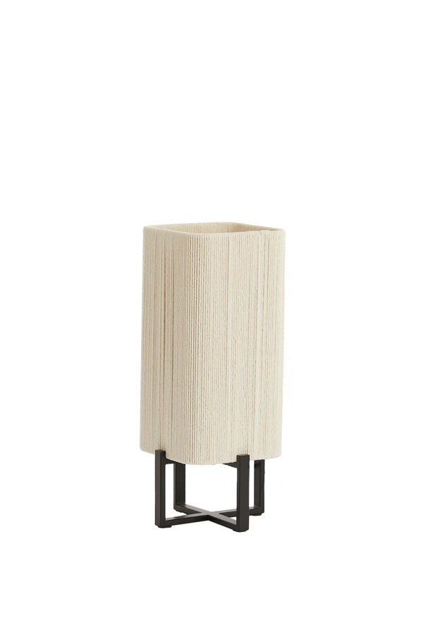 Light & Living Lighting Table lamp 16,5x16,5x39 cm WYN matt black+rope cream House of Isabella UK