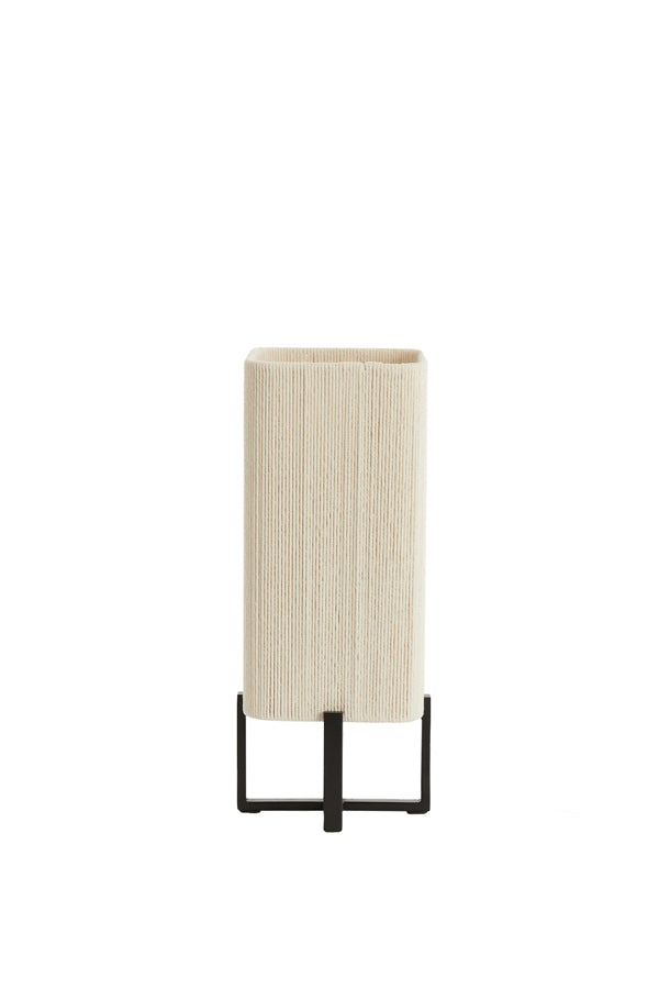Light & Living Lighting Table lamp 16,5x16,5x39 cm WYN matt black+rope cream House of Isabella UK