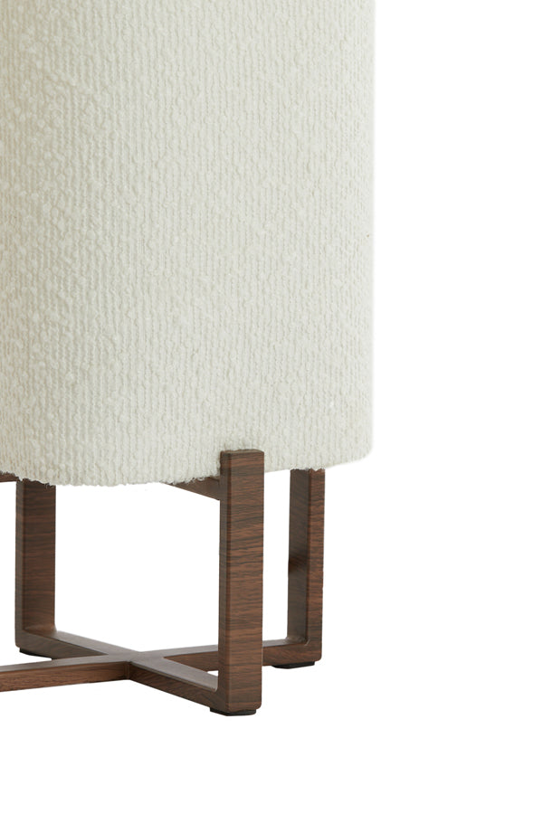 Light & Living Lighting Table lamp 16,5x16,5x39 cm WYN wood prnt d brwn+bouclé cream House of Isabella UK
