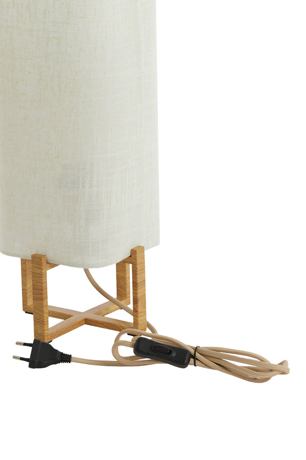 Light & Living Lighting Table lamp 16,5x16,5x39 cm WYN wood prnt natural+linen cream House of Isabella UK