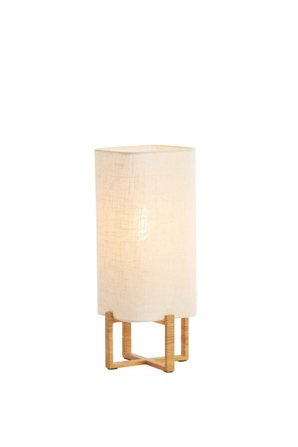 Light & Living Lighting Table lamp 16,5x16,5x39 cm WYN wood prnt natural+linen cream House of Isabella UK