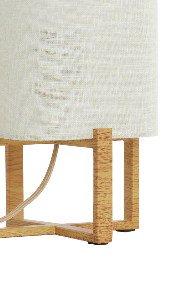 Light & Living Lighting Table lamp 16,5x16,5x39 cm WYN wood prnt natural+linen cream House of Isabella UK