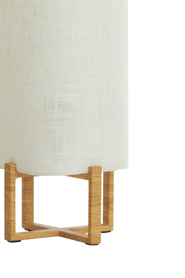 Light & Living Lighting Table lamp 16,5x16,5x39 cm WYN wood prnt natural+linen cream House of Isabella UK