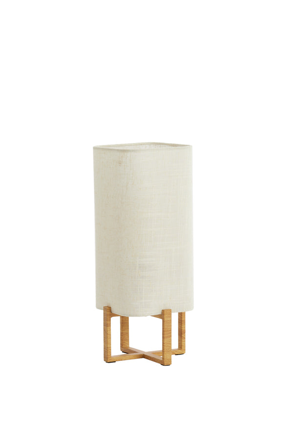 Light & Living Lighting Table lamp 16,5x16,5x39 cm WYN wood prnt natural+linen cream House of Isabella UK
