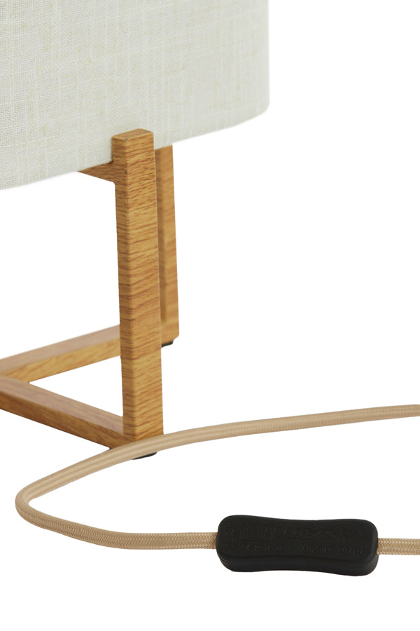 Light & Living Lighting Table lamp 16,5x16,5x39 cm WYN wood prnt natural+linen cream House of Isabella UK