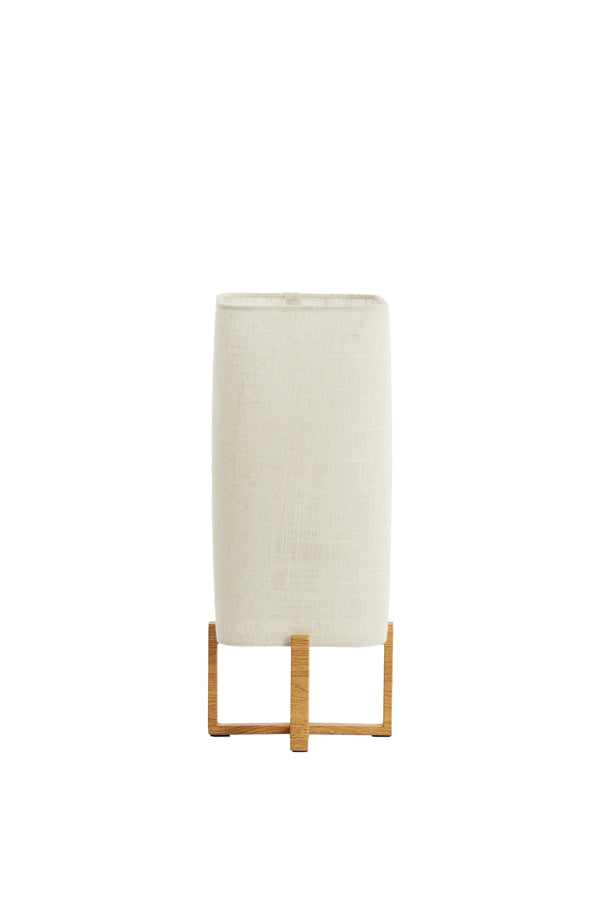 Light & Living Lighting Table lamp 16,5x16,5x39 cm WYN wood prnt natural+linen cream House of Isabella UK