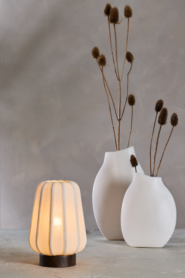 Light & Living Lighting Table lamp 20x29 cm BIBIA wood print dark brown+white House of Isabella UK