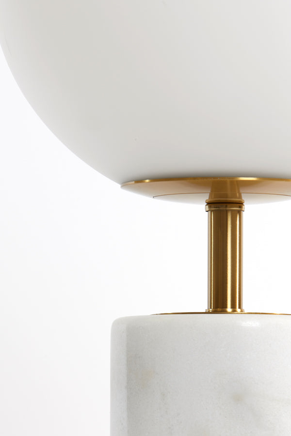 Light & Living Lighting Table lamp 20x35 cm MEDINA antique bronze+glass matt white House of Isabella UK