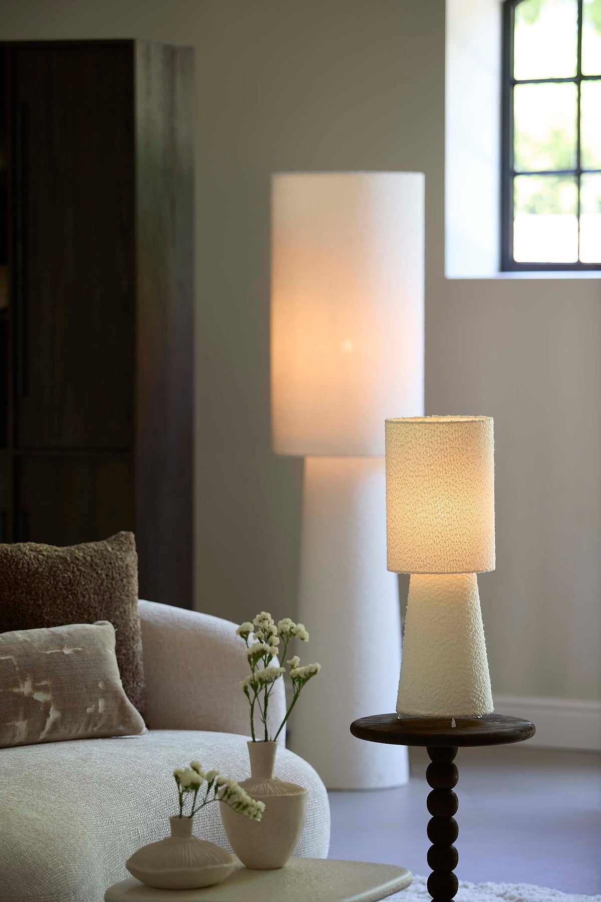Light & Living Lighting Table lamp 20x58 cm MIKKEL bouclé cream House of Isabella UK