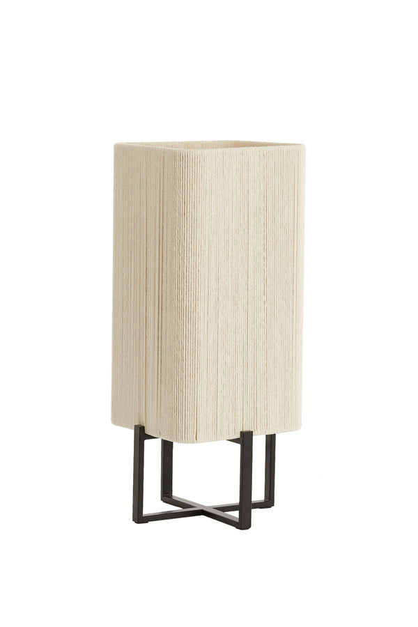 Light & Living Lighting Table lamp 21,5x21,5x50,5 cm WYN matt black+rope cream House of Isabella UK