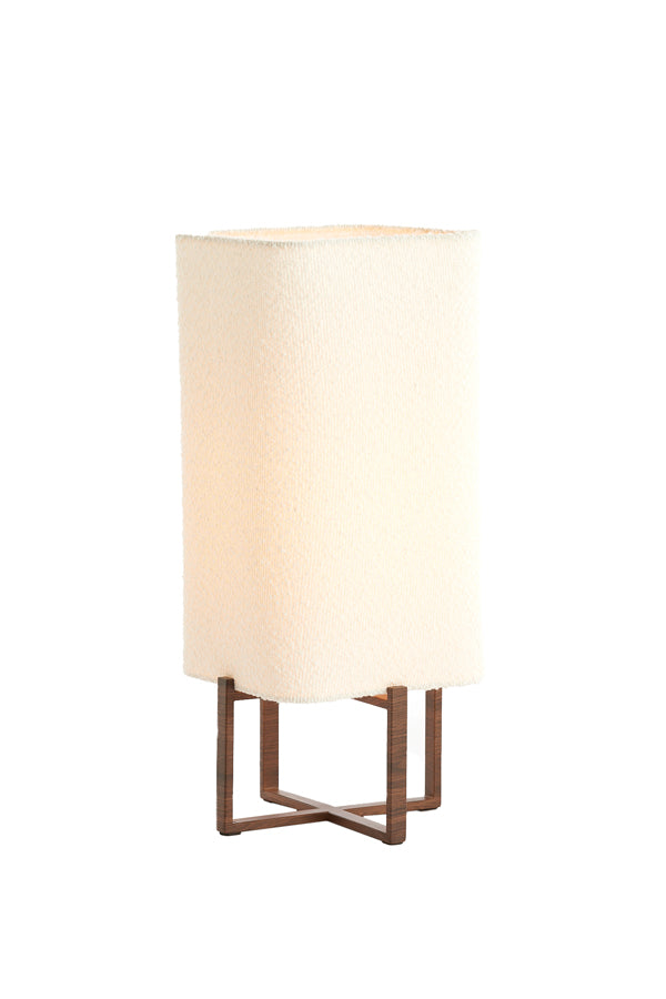 Light & Living Lighting Table lamp 21,5x21,5x50,5 cm WYN wood prnt d brn+boucl cream House of Isabella UK