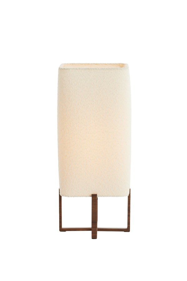 Light & Living Lighting Table lamp 21,5x21,5x50,5 cm WYN wood prnt d brn+boucl cream House of Isabella UK