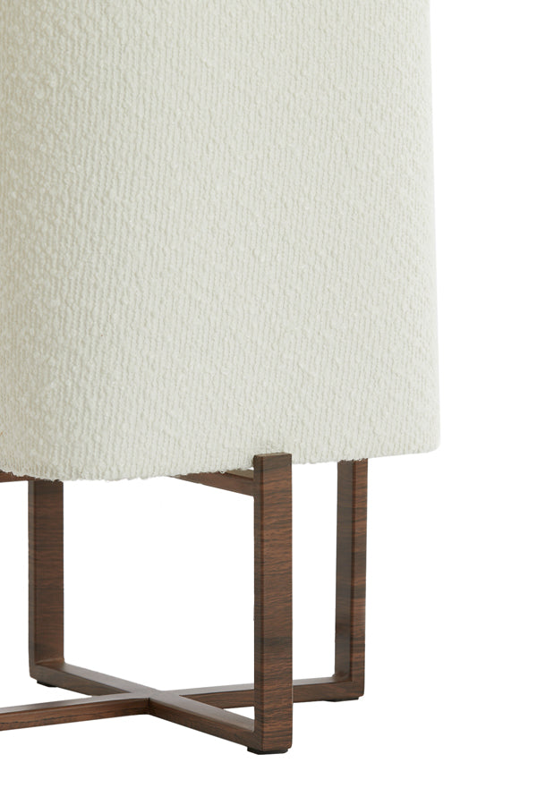 Light & Living Lighting Table lamp 21,5x21,5x50,5 cm WYN wood prnt d brn+boucl cream House of Isabella UK