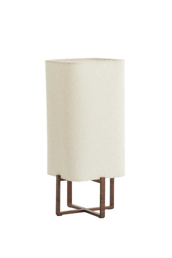 Light & Living Lighting Table lamp 21,5x21,5x50,5 cm WYN wood prnt d brn+boucl cream House of Isabella UK