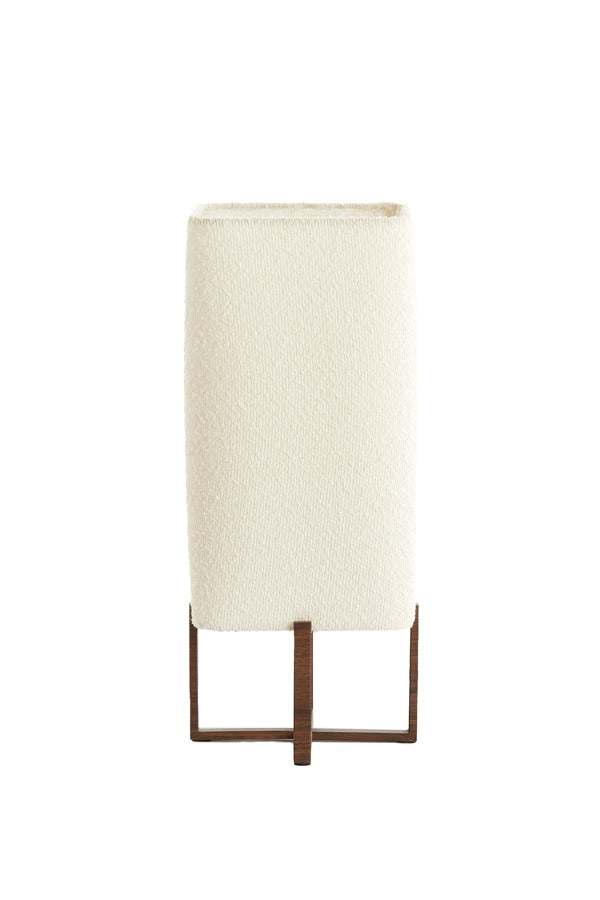 Light & Living Lighting Table lamp 21,5x21,5x50,5 cm WYN wood prnt d brn+boucl cream House of Isabella UK