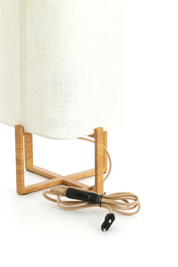 Light & Living Lighting Table lamp 21,5x21,5x50,5 cm WYN wood prnt natur+linen cream House of Isabella UK