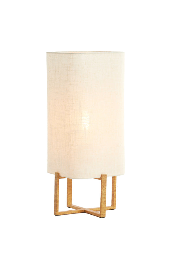 Light & Living Lighting Table lamp 21,5x21,5x50,5 cm WYN wood prnt natur+linen cream House of Isabella UK