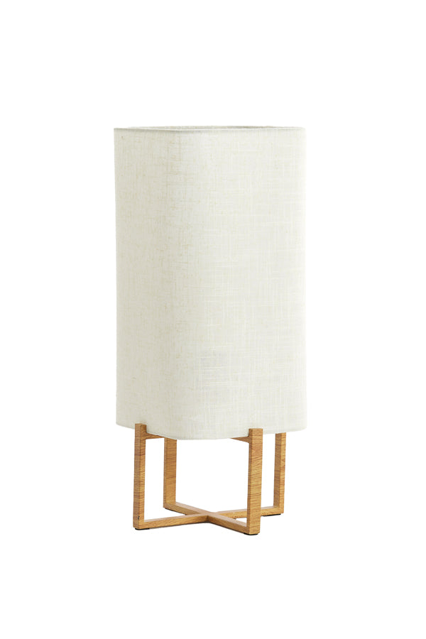Light & Living Lighting Table lamp 21,5x21,5x50,5 cm WYN wood prnt natur+linen cream House of Isabella UK