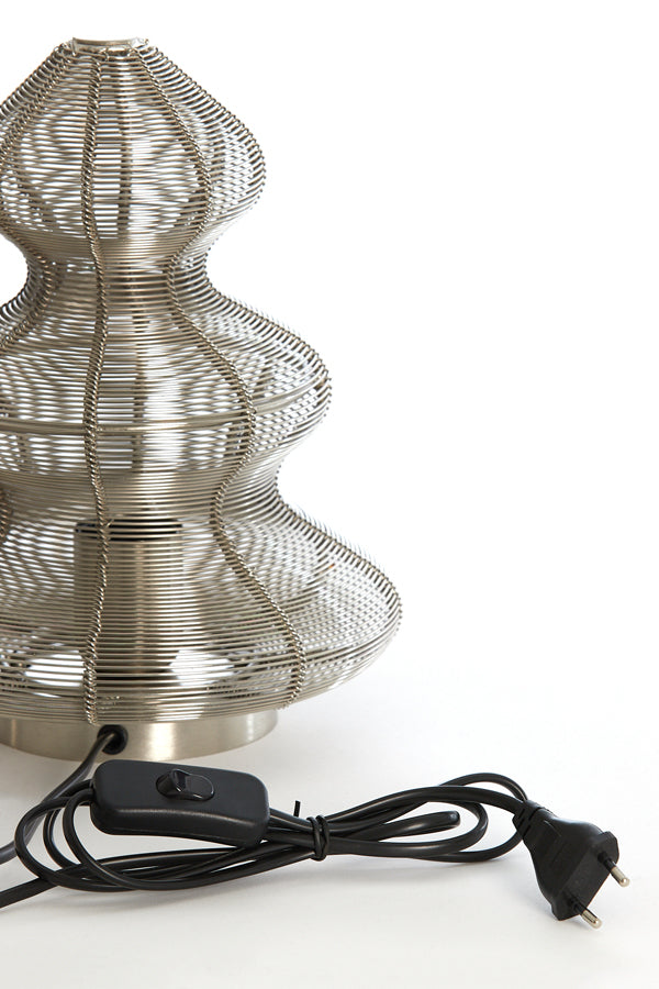 Light & Living Lighting Table lamp 21x27 cm CHRISTMAS TREE shiny nickel House of Isabella UK