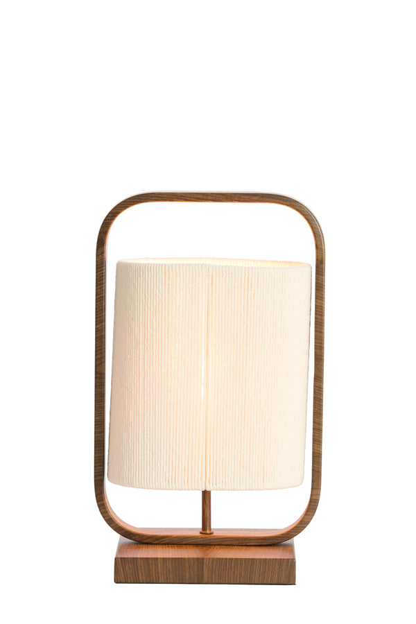 Light & Living Lighting Table lamp 22,5x15x37,5 cm LECCE wood prnt d brwn+rope cream House of Isabella UK
