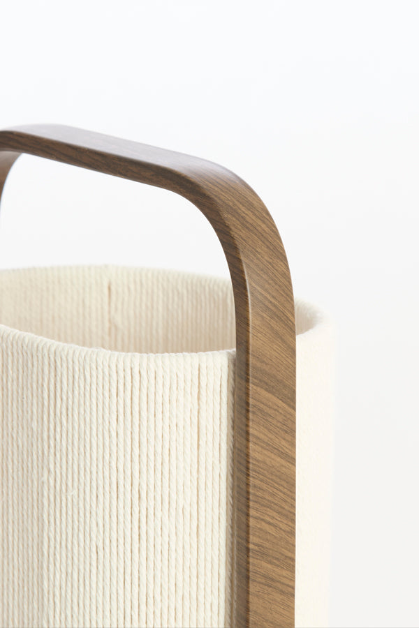 Light & Living Lighting Table lamp 22,5x15x37,5 cm LECCE wood prnt d brwn+rope cream House of Isabella UK