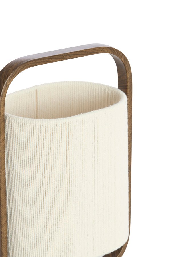 Light & Living Lighting Table lamp 22,5x15x37,5 cm LECCE wood prnt d brwn+rope cream House of Isabella UK