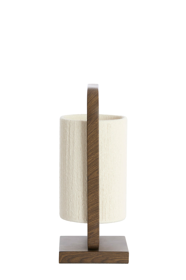 Light & Living Lighting Table lamp 22,5x15x37,5 cm LECCE wood prnt d brwn+rope cream House of Isabella UK