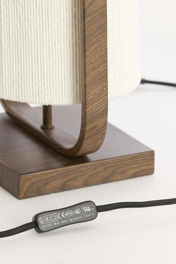Light & Living Lighting Table lamp 22,5x15x37,5 cm LECCE wood prnt d brwn+rope cream House of Isabella UK