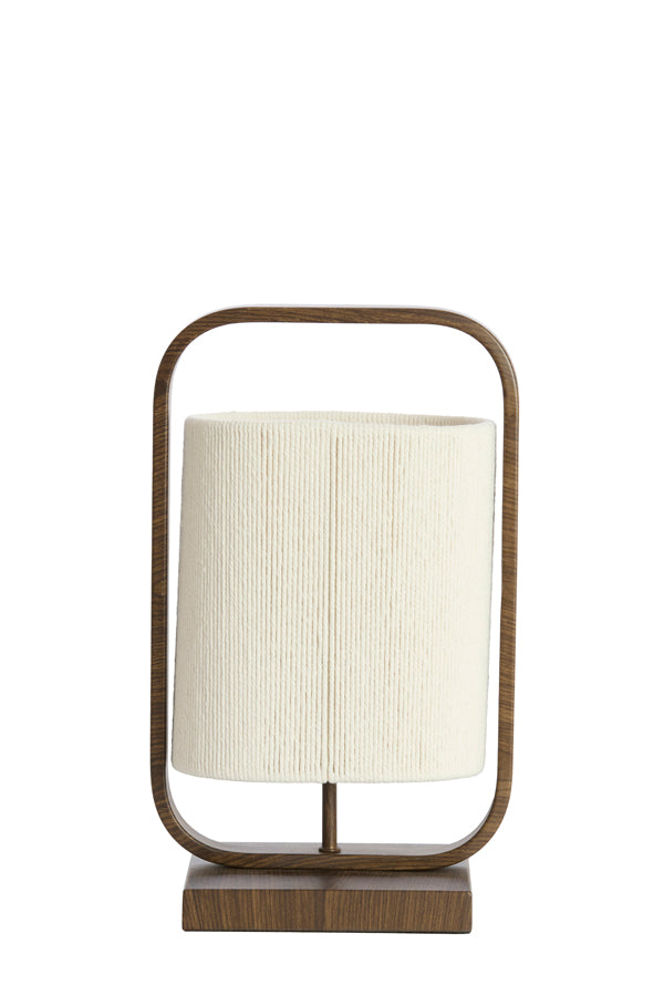 Light & Living Lighting Table lamp 22,5x15x37,5 cm LECCE wood prnt d brwn+rope cream House of Isabella UK