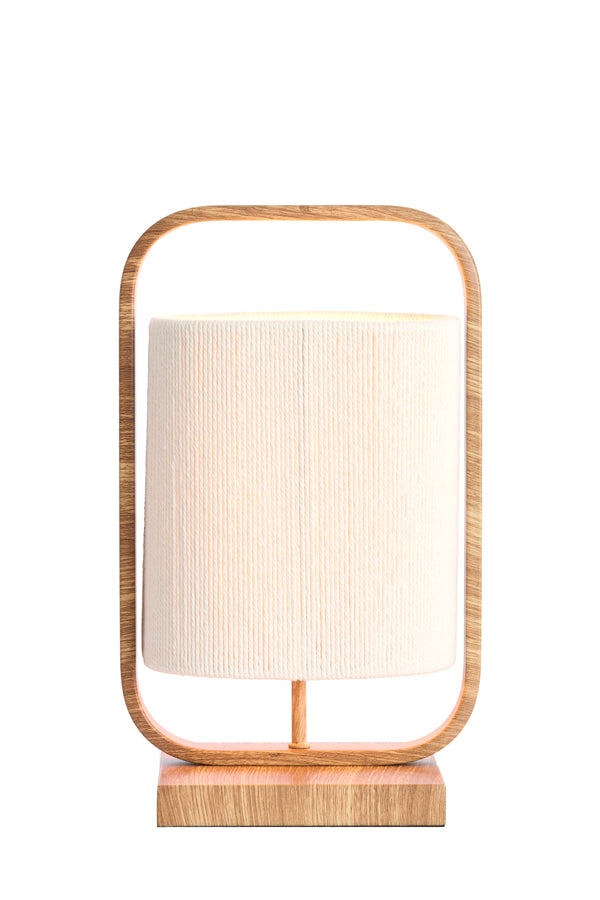 Light & Living Lighting Table lamp 22,5x15x37,5 cm LECCE wood prnt naturl+rope cream House of Isabella UK