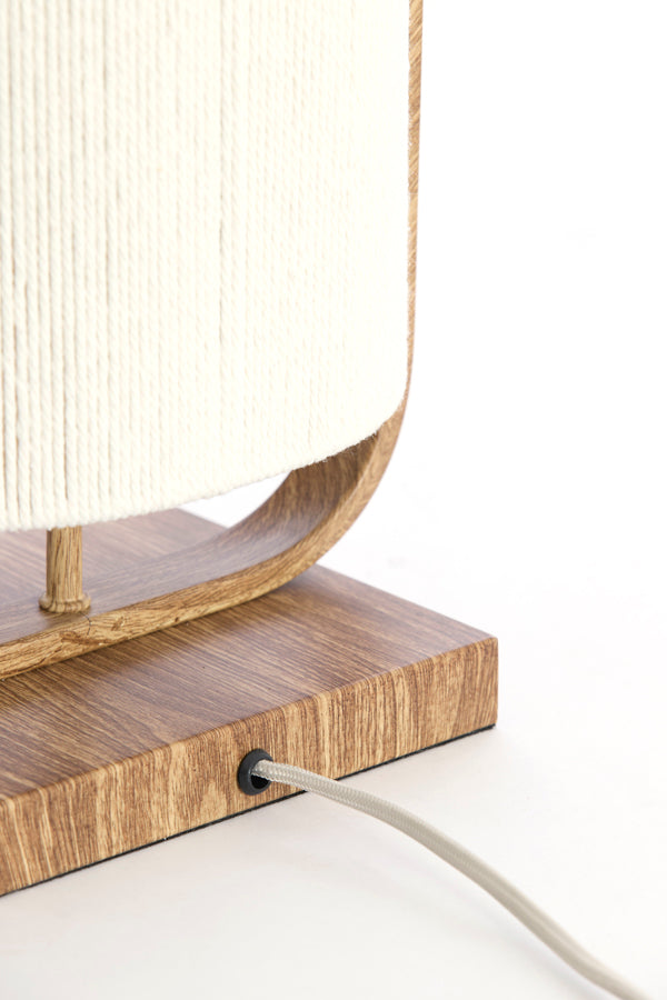 Light & Living Lighting Table lamp 22,5x15x37,5 cm LECCE wood prnt naturl+rope cream House of Isabella UK