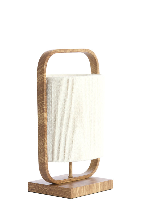 Light & Living Lighting Table lamp 22,5x15x37,5 cm LECCE wood prnt naturl+rope cream House of Isabella UK