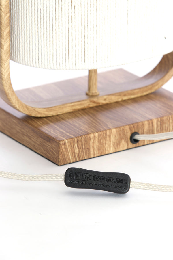 Light & Living Lighting Table lamp 22,5x15x37,5 cm LECCE wood prnt naturl+rope cream House of Isabella UK