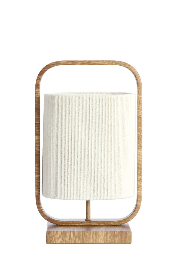 Light & Living Lighting Table lamp 22,5x15x37,5 cm LECCE wood prnt naturl+rope cream House of Isabella UK