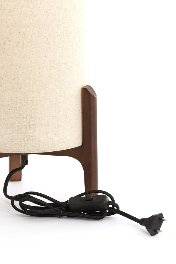 Light & Living Lighting Table lamp 22x33 cm LITTO dark brown+linen natural House of Isabella UK