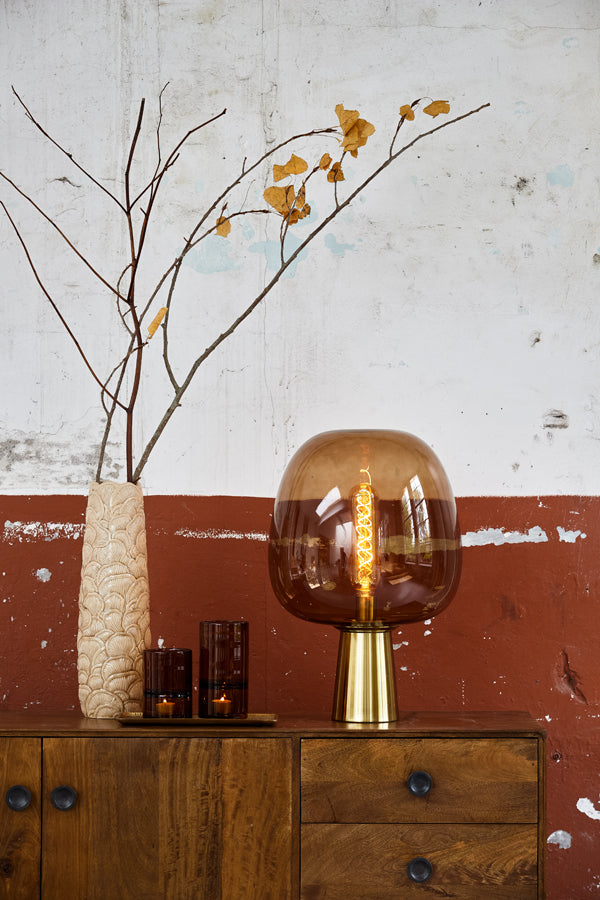 Light & Living Lighting Table lamp 22x40 cm MAYSONY glass brown+bronze House of Isabella UK