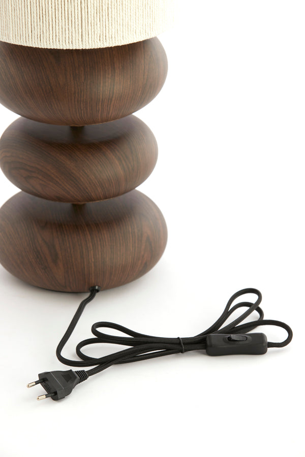 Light & Living Lighting Table lamp 22x67,5 cm DANIALO wood print d brown+rope cream House of Isabella UK