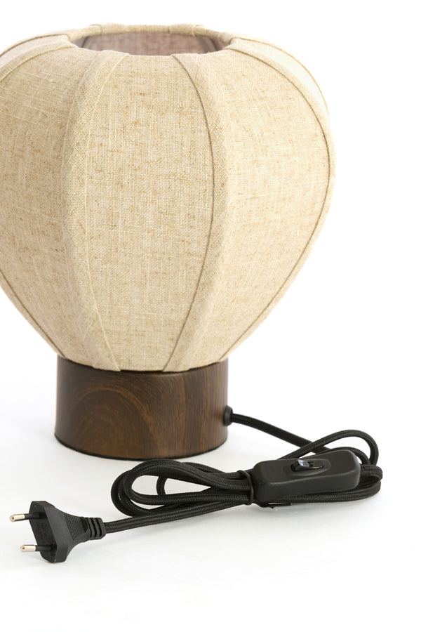 Light & Living Lighting Table lamp 23x23,5 cm KYZO wood print d brown+linen nat. House of Isabella UK