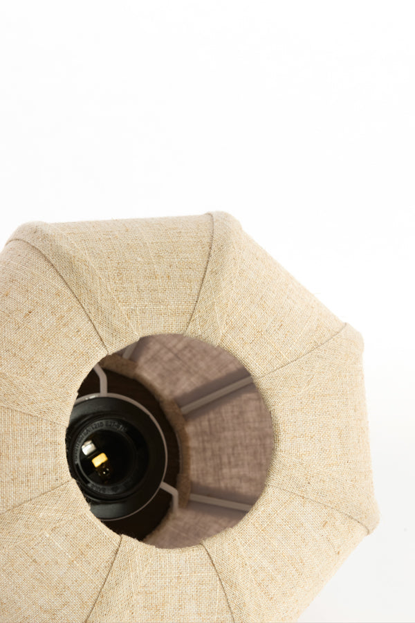 Light & Living Lighting Table lamp 23x23,5 cm KYZO wood print d brown+linen nat. House of Isabella UK