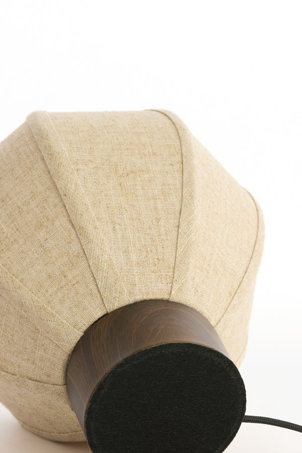 Light & Living Lighting Table lamp 23x23,5 cm KYZO wood print d brown+linen nat. House of Isabella UK