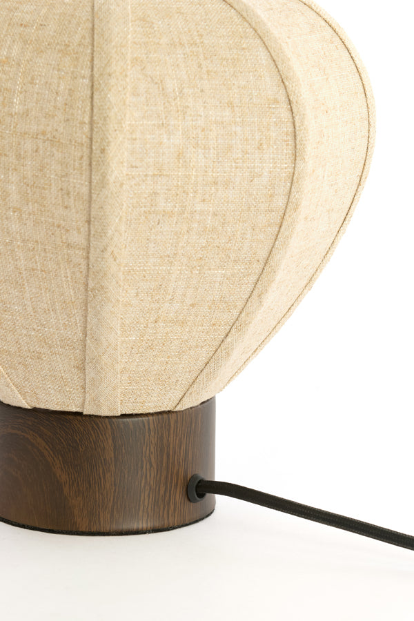 Light & Living Lighting Table lamp 23x23,5 cm KYZO wood print d brown+linen nat. House of Isabella UK