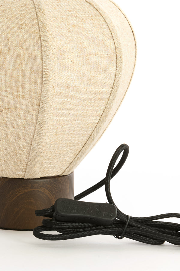 Light & Living Lighting Table lamp 23x23,5 cm KYZO wood print d brown+linen nat. House of Isabella UK